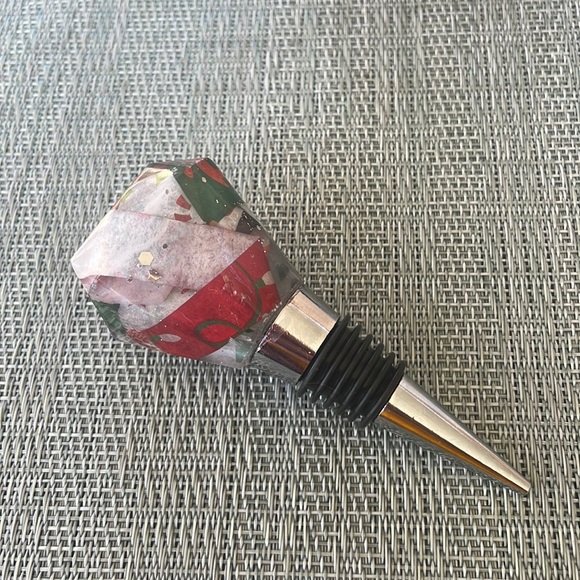 XMAS Handmade Festive Holiday Diamond Top Wine Stop Short - Picture 7 of 13